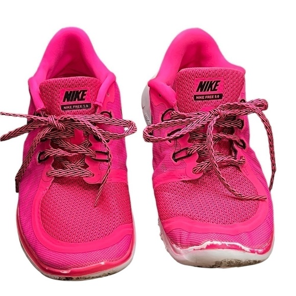 Nike Free 5.0 (GS) Pink/White/Black 6Y - Picture 1 of 4